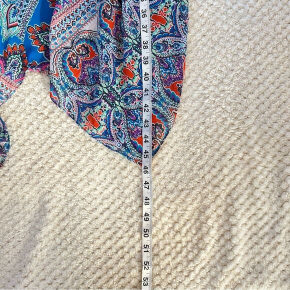 Y2K MSK Colorful Paisley Festival Hanky Hem Halter Fairycore Whimsy Dress Sz.12 - Picture 7 of 14